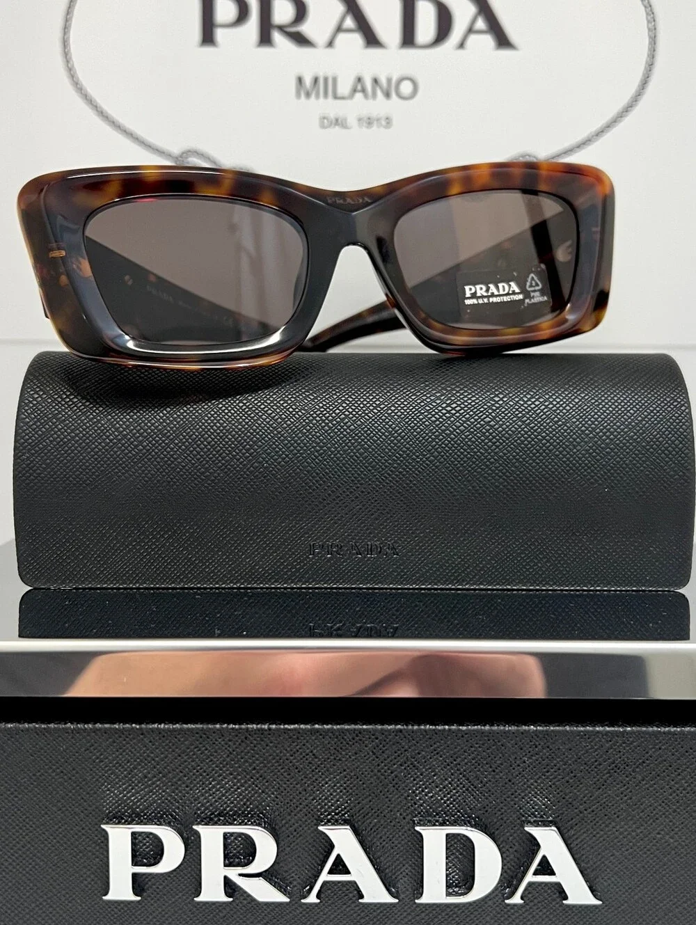 PRADA Milano SPR 13Z-F Tortoise Brown Sunglasses